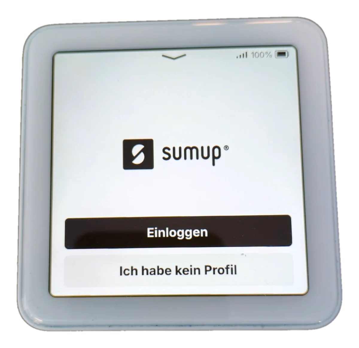 Freigestelltes SumUp Solo Kartenlesegerät mit mobilen Daten